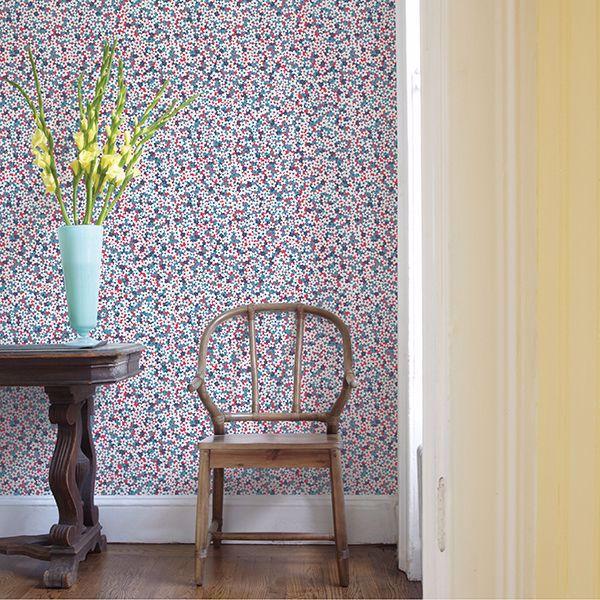 A Street Prints Giverny Red Miniature Floral Wallpaper