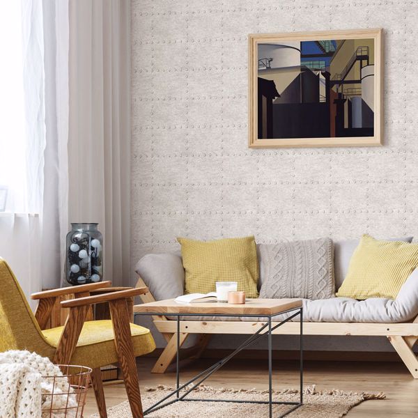 A Street Prints Goldberg Ivory Hammered Metal Wallpaper