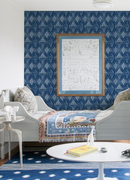 A Street Prints Grady Blue Dotted Geometric Wallpaper