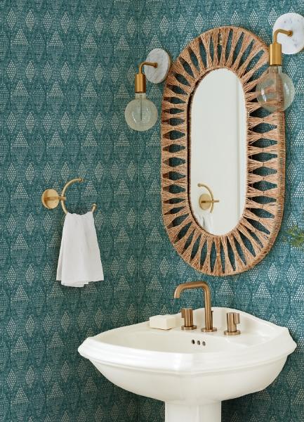 A Street Prints Grady Teal Dotted Geometric Wallpaper