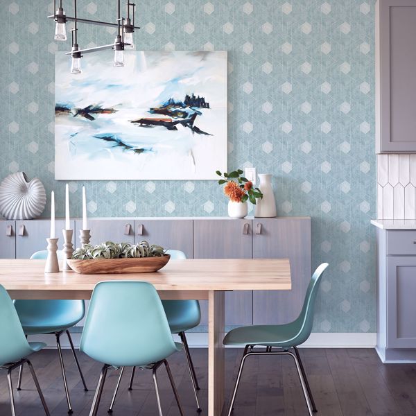 A Street Prints Granada Aqua Geometric Wallpaper- Scott Living
