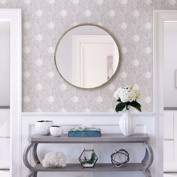 A Street Prints Granada Light Grey Geometric Wallpaper- Scott Living