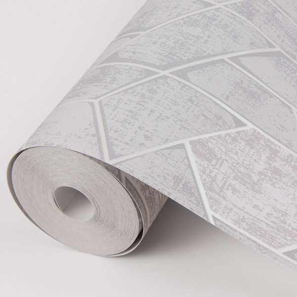 A Street Prints Granada Light Grey Geometric Wallpaper- Scott Living