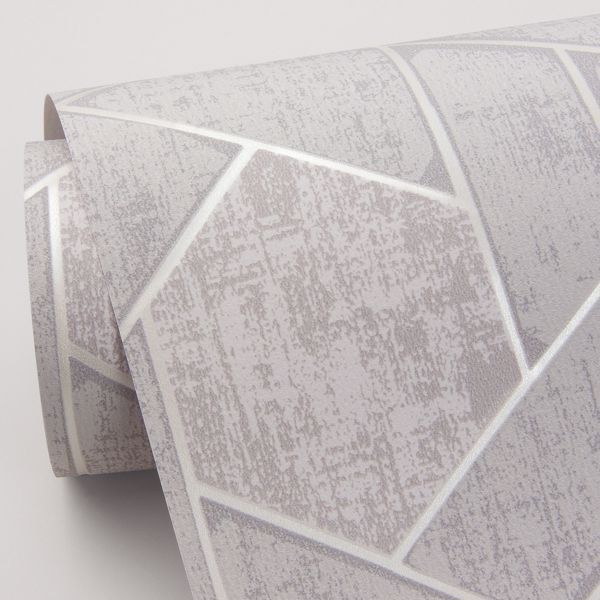 A Street Prints Granada Light Grey Geometric Wallpaper- Scott Living