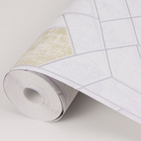 A Street Prints Granada Silver Geometric Wallpaper- Scott Living