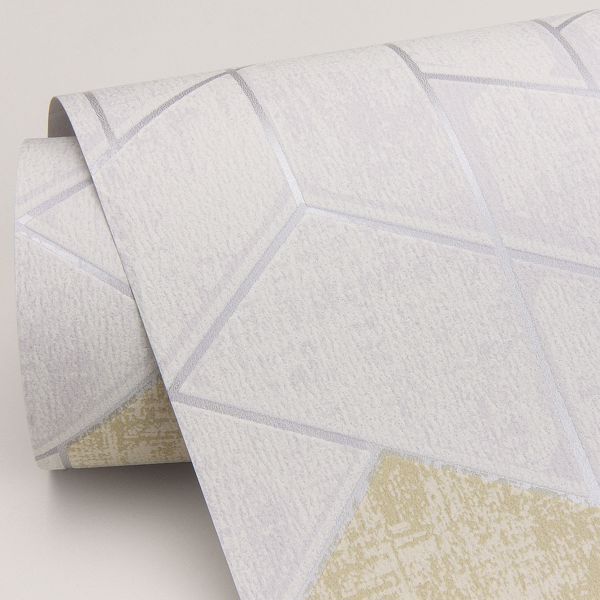 A Street Prints Granada Silver Geometric Wallpaper- Scott Living