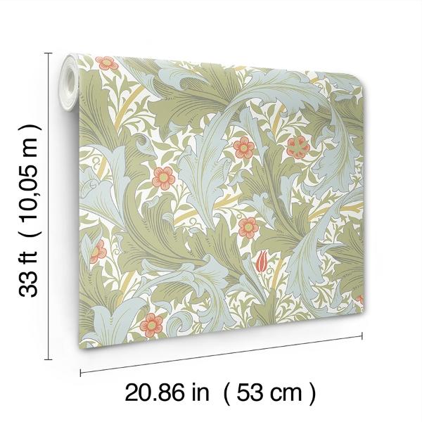 A Street Prints Granville Olive Leafy Vine Wallpaper