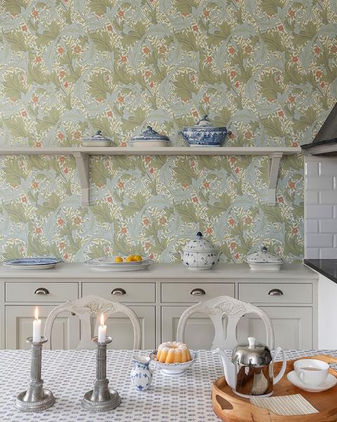 A Street Prints Granville Olive Leafy Vine Wallpaper