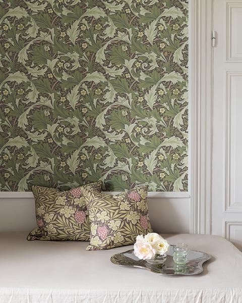 A Street Prints Granville Plum Leafy Vine Wallpaper