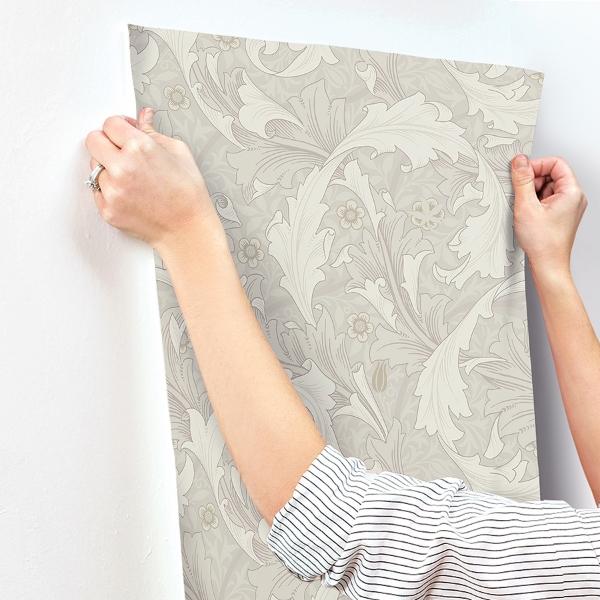 A Street Prints Granville White Leafy Vine Wallpaper