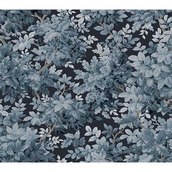 a street prints Greenwood Dark Blue Deciduous Wallpaper