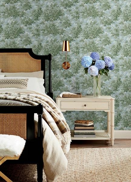 A Street Prints Greenwood Light Blue Deciduous Wallpaper