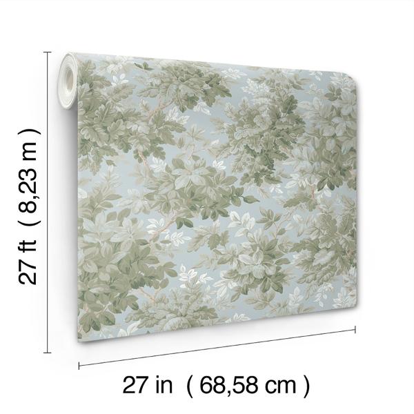A Street Prints Greenwood Light Blue Deciduous Wallpaper