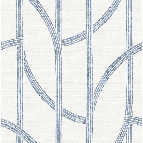 a street prints Harlow Indigo Curved Contours Wallpaper