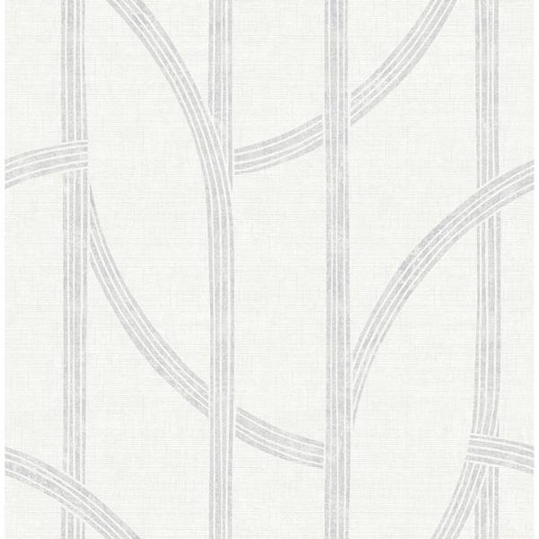 a street prints Harlow Silver Curved Contours Wallpaper