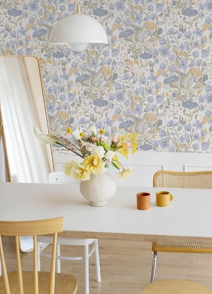 A Street Prints Hava Light Blue Meadow Flowers Wallpaper