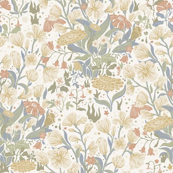 a street prints Hava Neutral Meadow Flowers Wallpaper