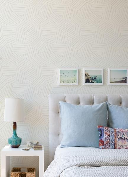 A Street Prints Helene Pearl Geometric Lines Wallpaper