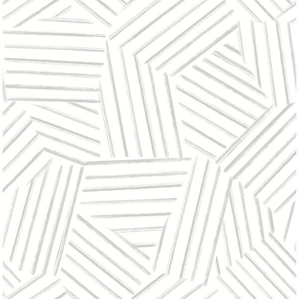a street prints Helene Pewter Geometric Lines Wallpaper