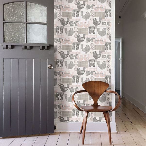 A Street Prints Hennika Light Pink Patchwork Wallpaper