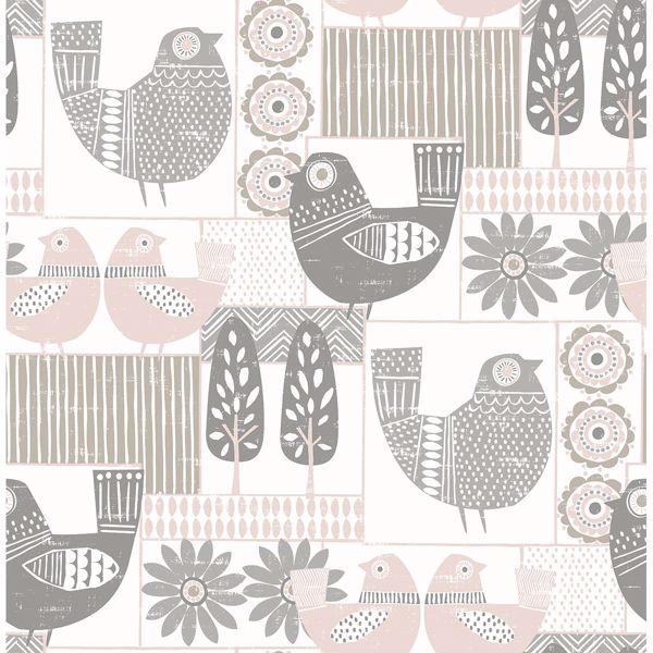 a street prints Hennika Light Pink Patchwork Wallpaper