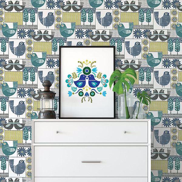 A Street Prints Hennika Multicolor Patchwork Wallpaper