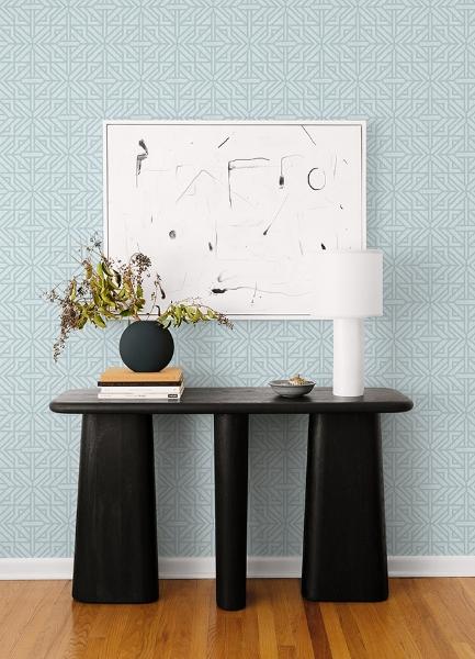 A Street Prints Hesper Sky Blue Geometric Wallpaper