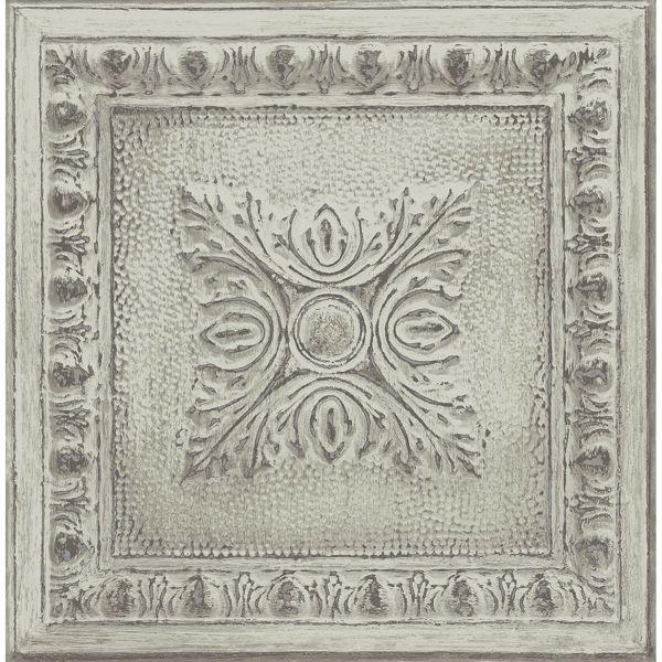 a street prints Hillman Light Green Ornamental Tin Tile Wallpaper