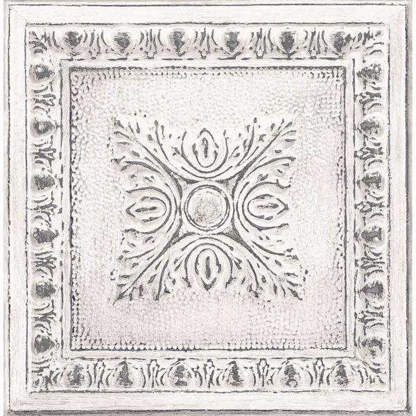 a street prints Hillman White Ornamental Tin Tile Wallpaper