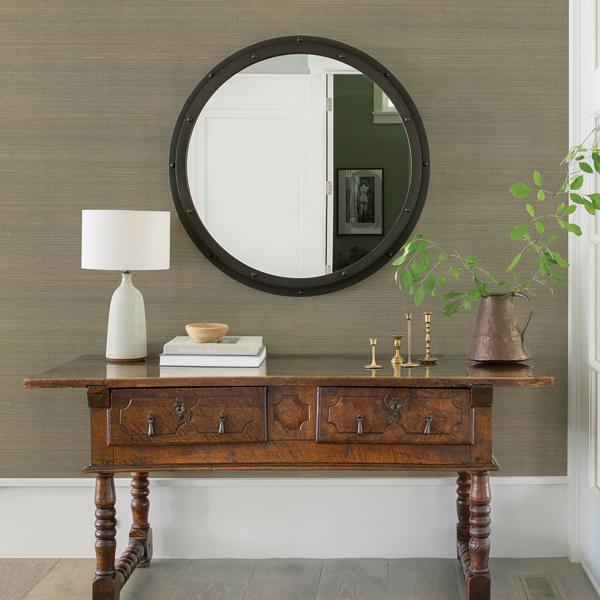 A Street Prints Hiromi Pewter Abaca Grasscloth Wallpaper