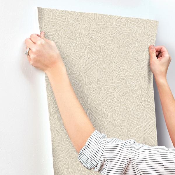 A Street Prints Hollenback Gold Dotted Abstract Wallpaper