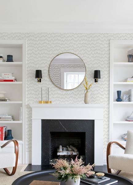 A Street Prints Holmby Bone Brushstroke Zigzag Wallpaper By Scott Living