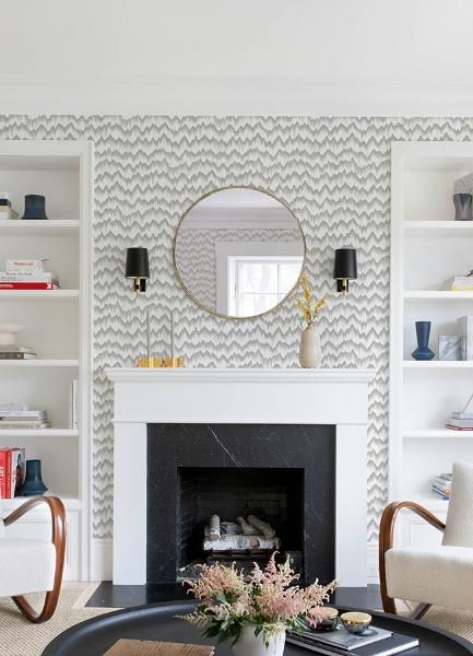 A Street Prints Holmby Grey Brushstroke Zigzag Wallpaper By Scott Living