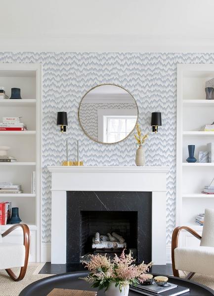 A Street Prints Holmby Light Blue Brushstroke Zigzag Wallpaper By Scott Living