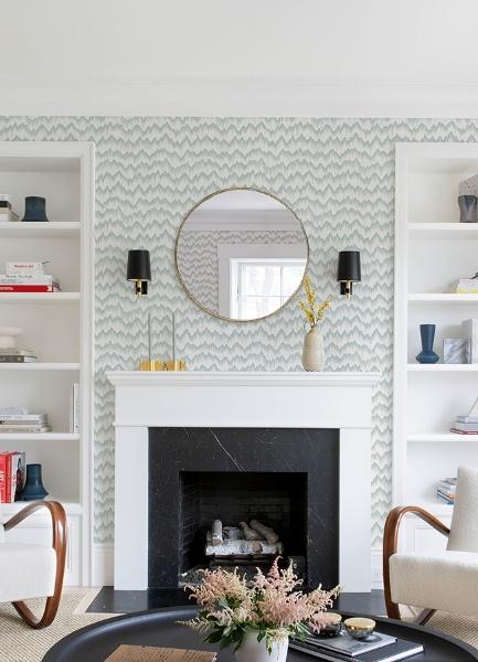 A Street Prints Holmby Seafoam Brushstroke Zigzag Wallpaper By Scott Living