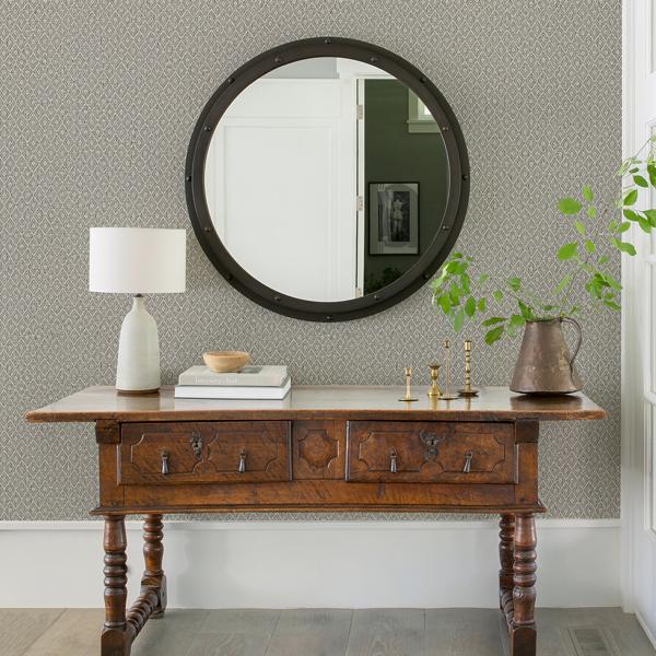 A Street Prints Hui Grey Paper Weave Grasscloth Wallpaper