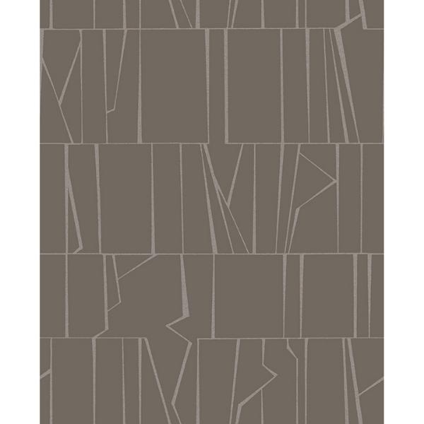 a street prints Huntington Chocolate Geometric Stripe Wallpaper