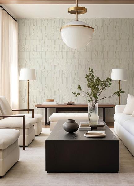 A Street Prints Huntington Gold Geometric Stripe Wallpaper