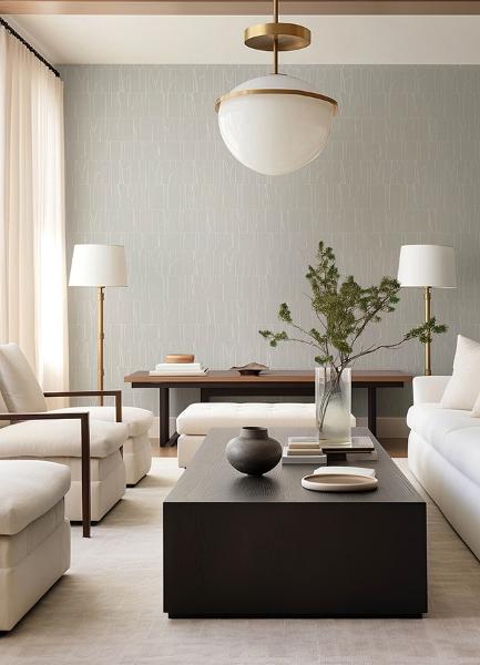 A Street Prints Huntington Silver Geometric Stripe Wallpaper