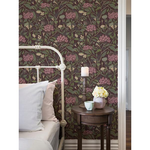 A Street Prints Hybbe Purple Hydrangea Garden Wallpaper