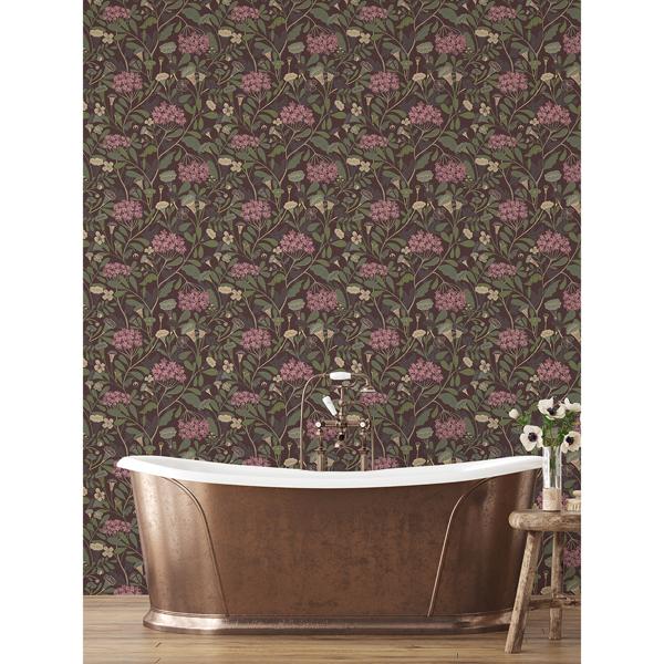 A Street Prints Hybbe Purple Hydrangea Garden Wallpaper