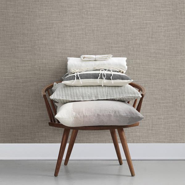A Street Prints In The Loop Cream Faux Grasscloth Wallpaper