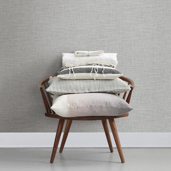A Street Prints In The Loop Grey Faux Grasscloth Wallpaper