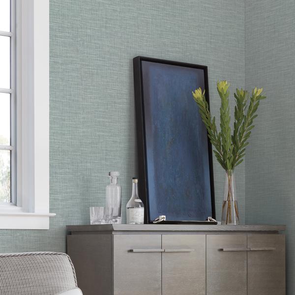 A Street Prints In The Loop Sage Faux Grasscloth Wallpaper