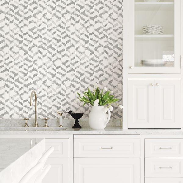 A Street Prints Instep Platinum Abstract Geometric Wallpaper