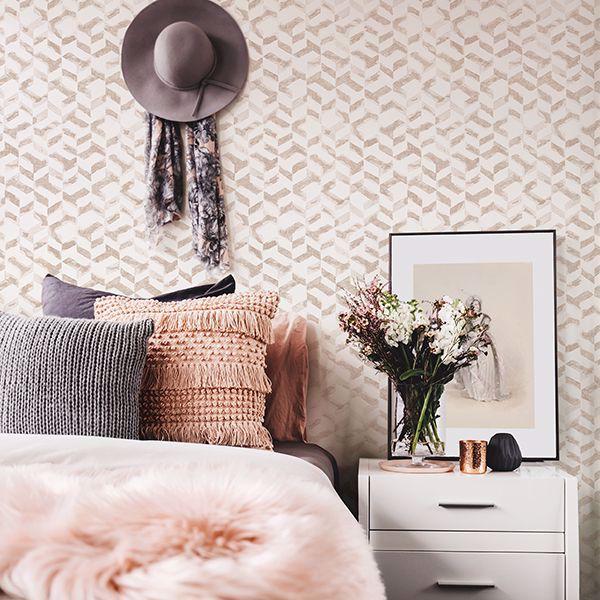 A Street Prints Instep Rose Gold Abstract Geometric Wallpaper