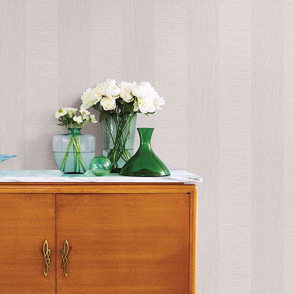 A Street Prints Intrepid Light Grey Faux Grasscloth Stripe Wallpaper