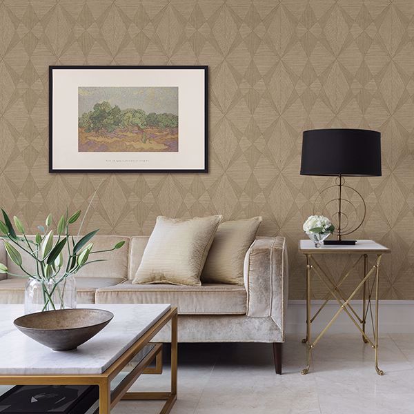 A Street Prints Intrinsic Light Brown Geometric Wood Wallpaper
