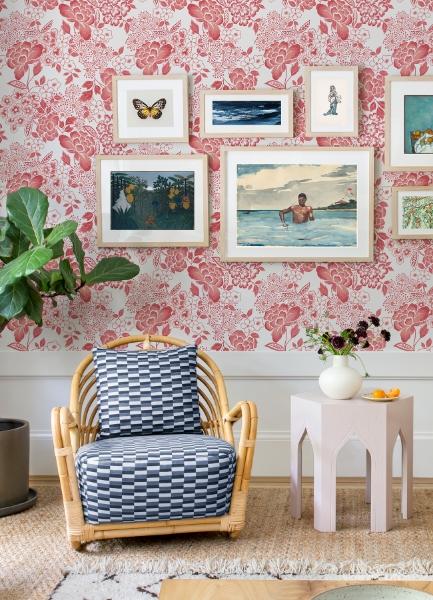 A Street Prints Irina Coral Floral Blooms Wallpaper