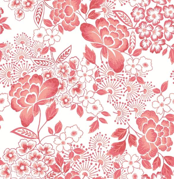 a street prints Irina Coral Floral Blooms Wallpaper